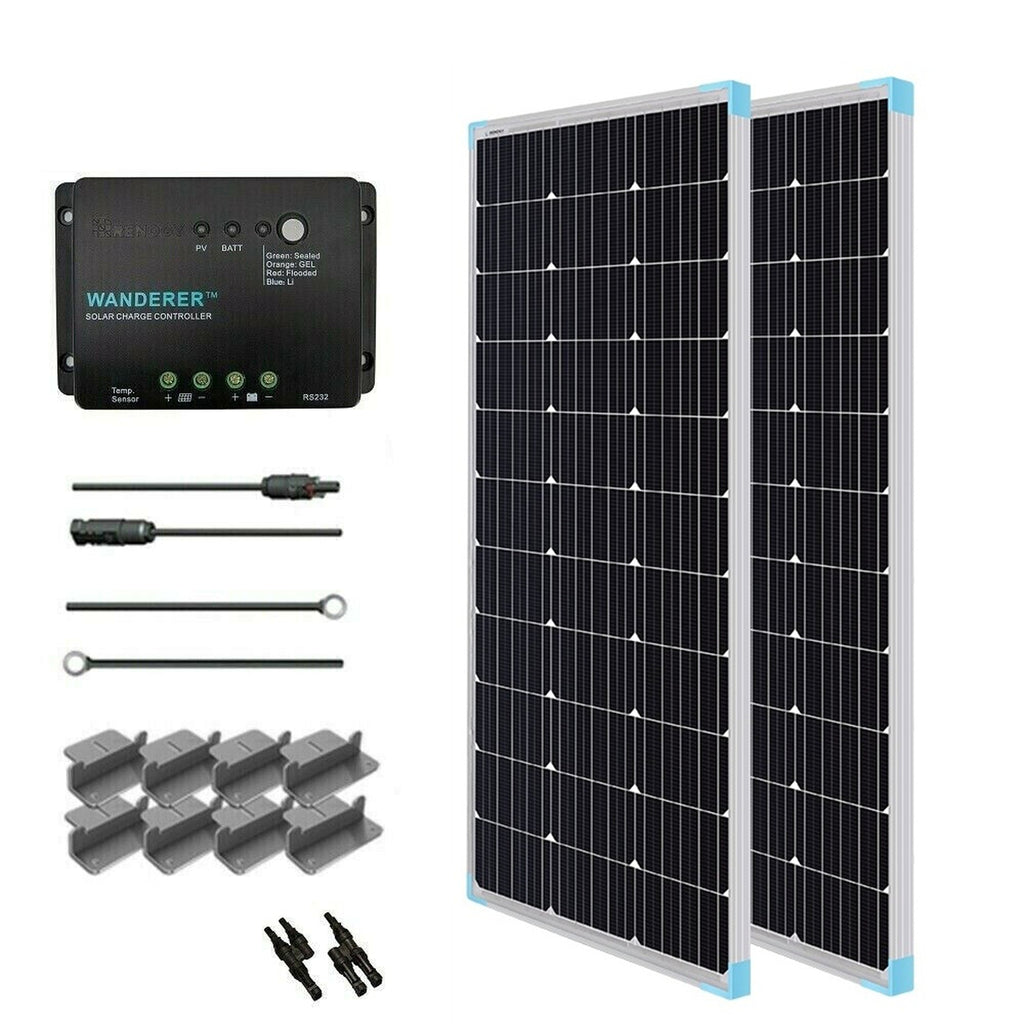 Renogy 200 Watt 12V Monocrystalline Fixed Solar panel Kit
