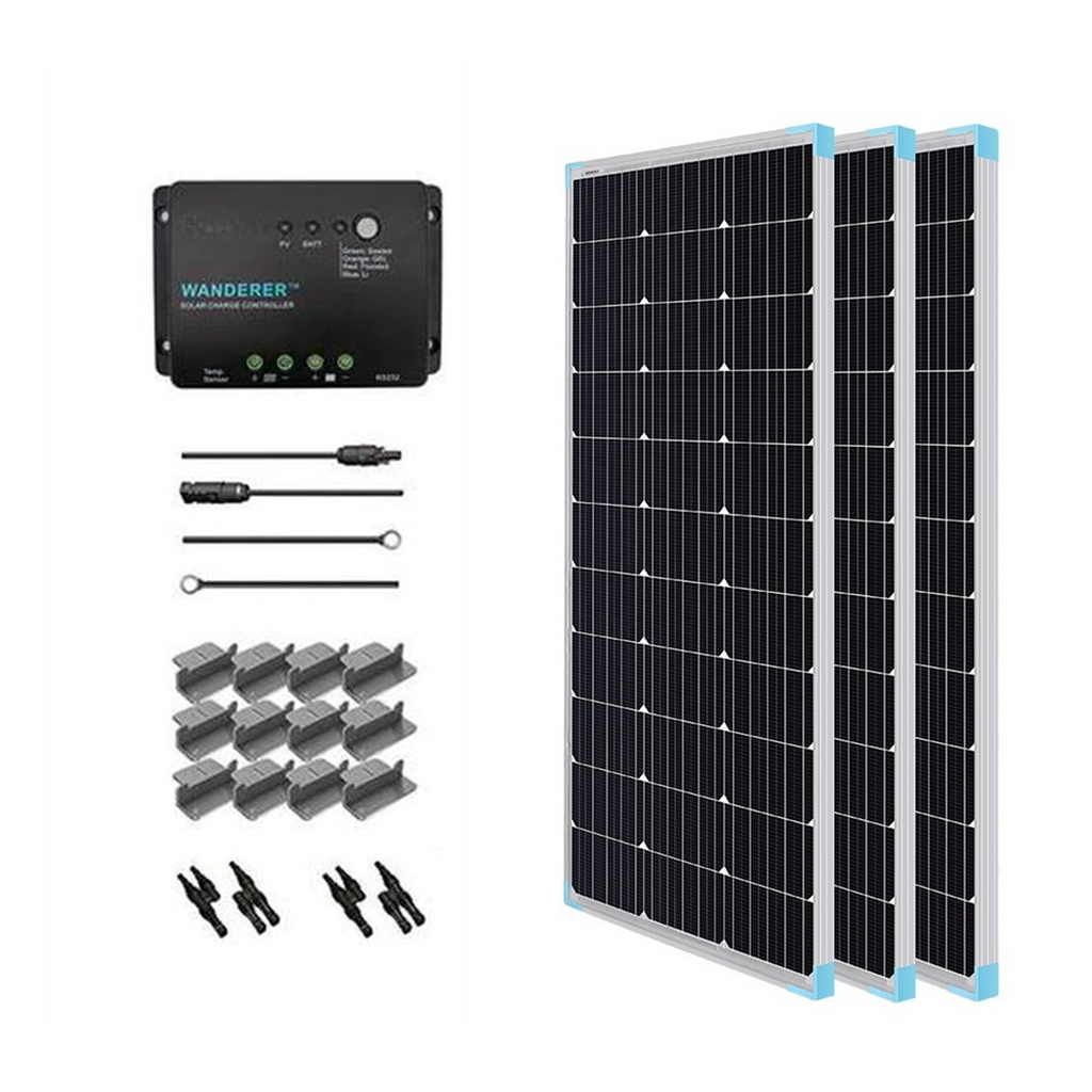 Renogy 300 Watt 12V Monocrystalline  - Fixed Solar panel Kit