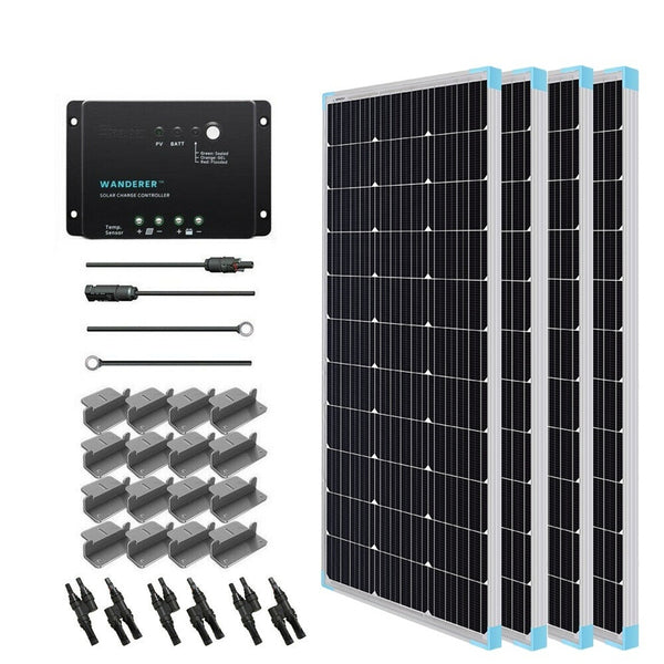 Renogy 400 Watt 12V Monocrystalline -Fixed Solar Panel Kit