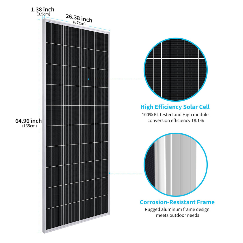 Renogy 200 Watt 12V  Monocrystalline -Fixed Solar Panel